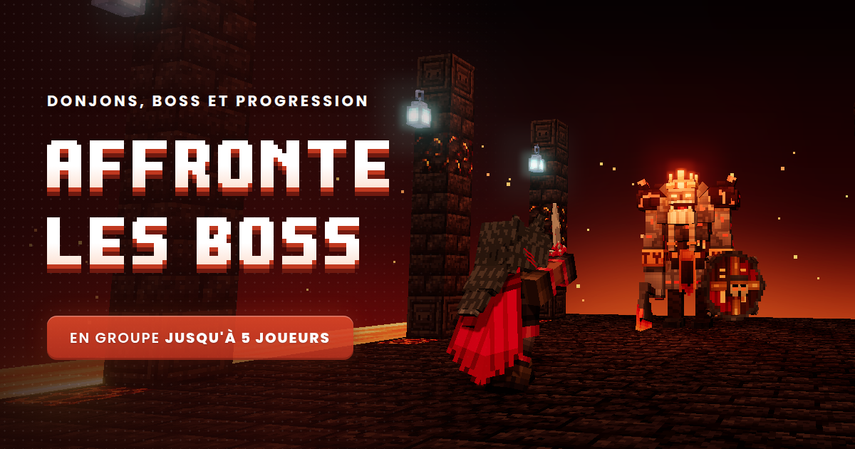 Serveur Minecraft PvE : donjons, boss et loot en 1.21